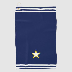 Custom Star & Three Stripes on Navy Blue Golf Towel