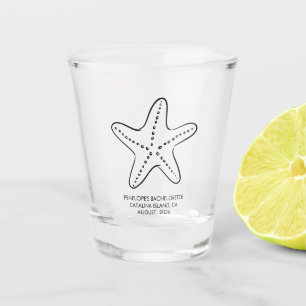 Custom Starfish Bachelorette Shot Glass Favor Gift