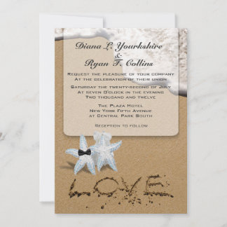 Custom Starfish Beach 5x7 Invitation