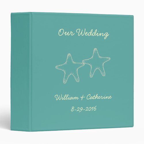 Custom Starfish Beach Wedding Album Binder Gift