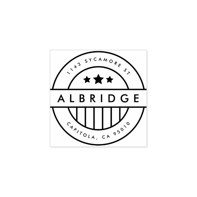 Custom Stars and Stripes American Return Address Rubber Stamp (Imprint)