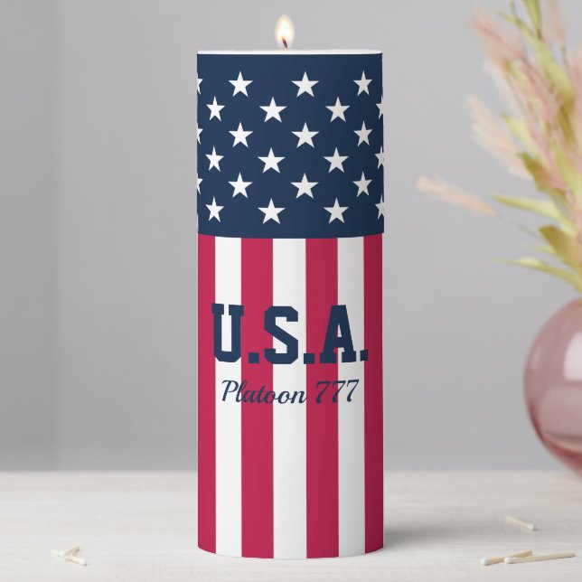 Custom Stars & Stripes  Pillar Candle (In Situ)