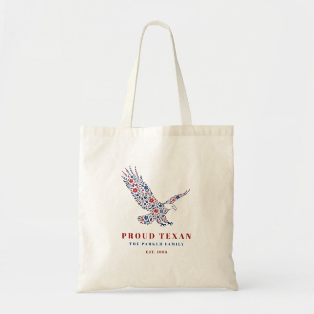 Custom State Pride Family Name Eagle Tote Bag (Front)