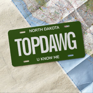 Custom state vanity car license plate designs