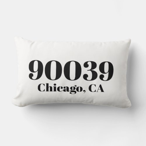 Custom State Zip Code Gray  Lumbar Pillow
