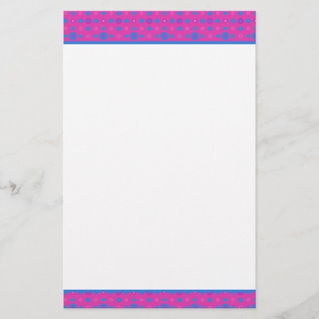Custom Stationery, Notepaper Magenta Magic Pattern Stationery (Front)