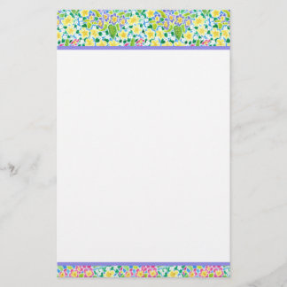 Custom Stationery, Notepaper, Pretty Primroses Stationery