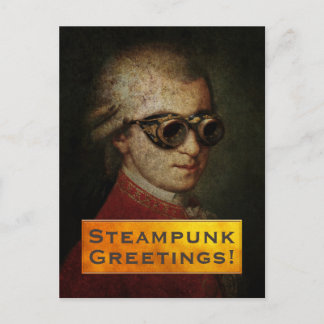 Custom Steampunk Mozart Stationery Postcard
