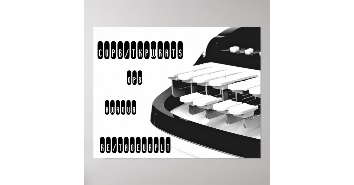 Custom Steno Black Machine Print Zazzle