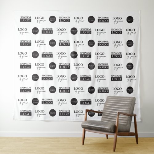 Custom step and repeat Company Sponsor logos Tapestry