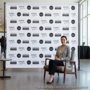 Custom step and repeat Company Sponsor logos Tapestry