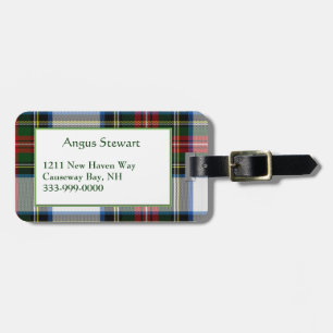 Custom Stewart Dress Tartan Plaid Luggage Tag