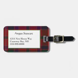 Custom Stewart Family Tartan Plaid Luggage Tag