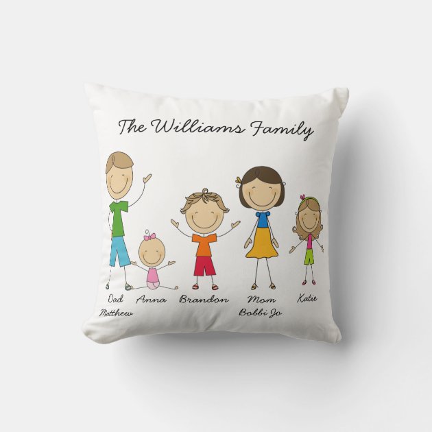 Personalised stick 2024 family cushion