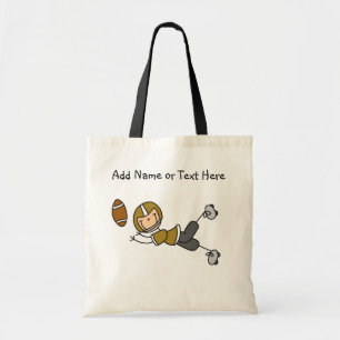 Custom Stick Figure Gold Football Player Bag