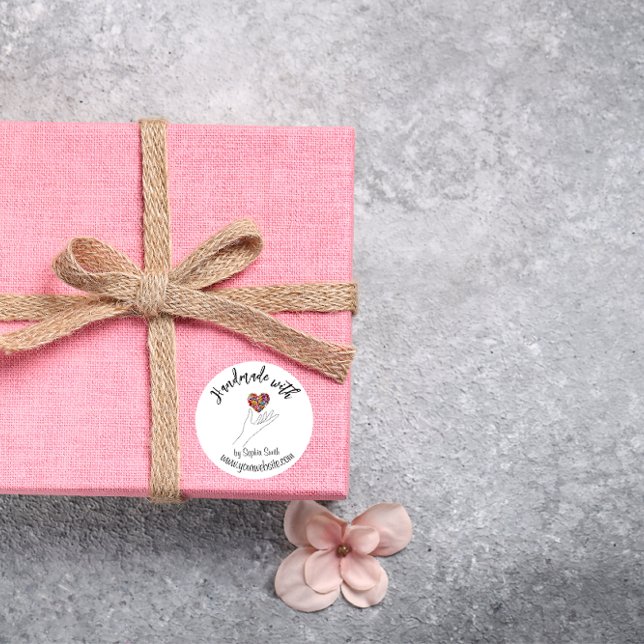 Custom Stickers Handmade with Love elegant white (Creator Uploaded)