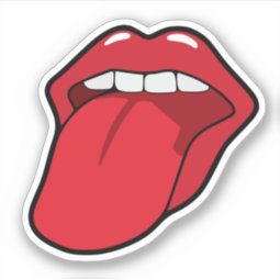 Custom Stickers, Mouth with Tongue Sticking out Sticker | Zazzle