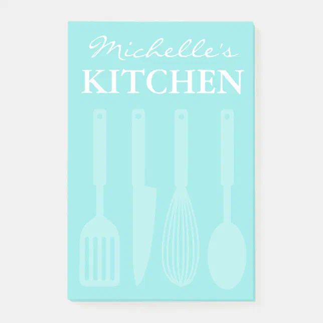 Custom sticky notes with kitchen cooking utensils | Zazzle