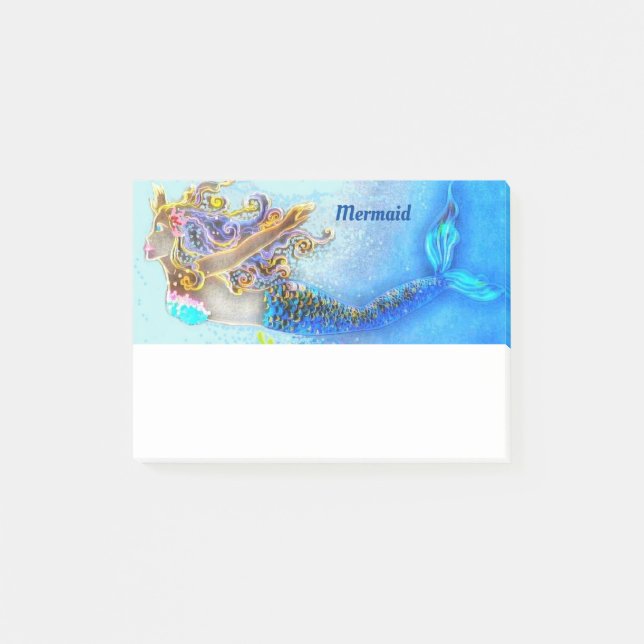 Custom Sticky Post It Notes Mermaid Pastel (Front)