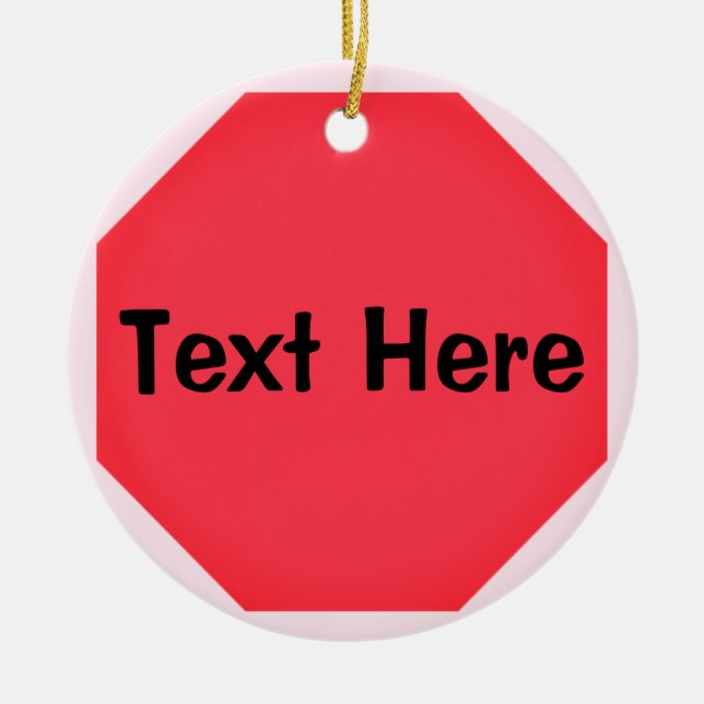 Custom Stop Sign Emoji Ceramic Ornament (Front)