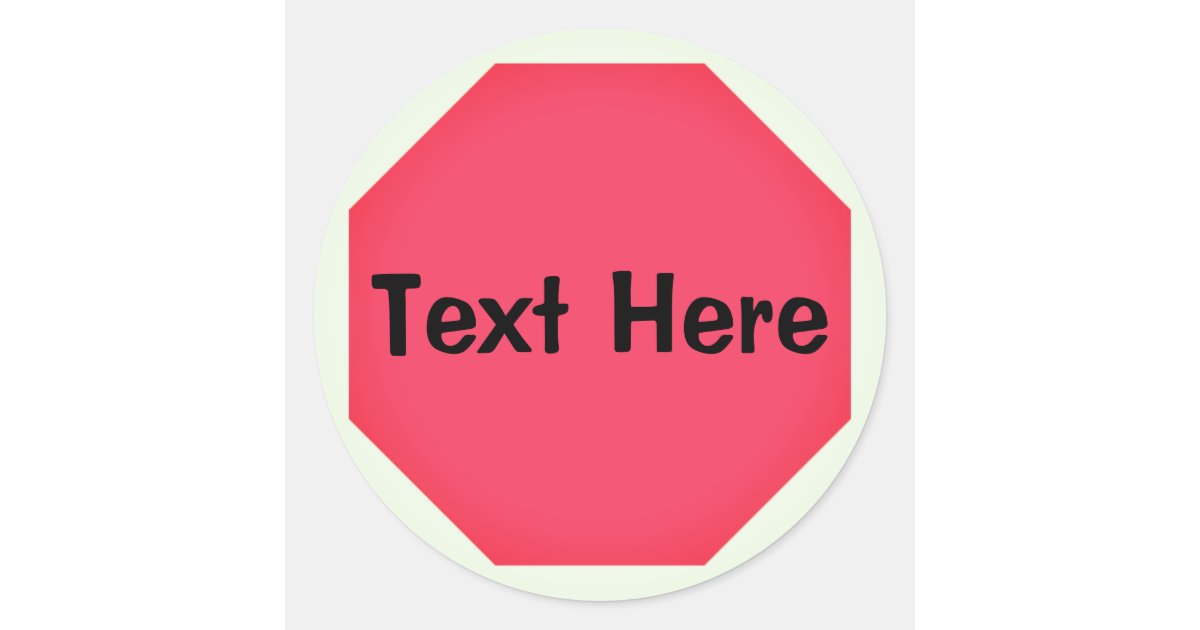 Custom Stop Sign Emoji Classic Round Sticker Zazzle