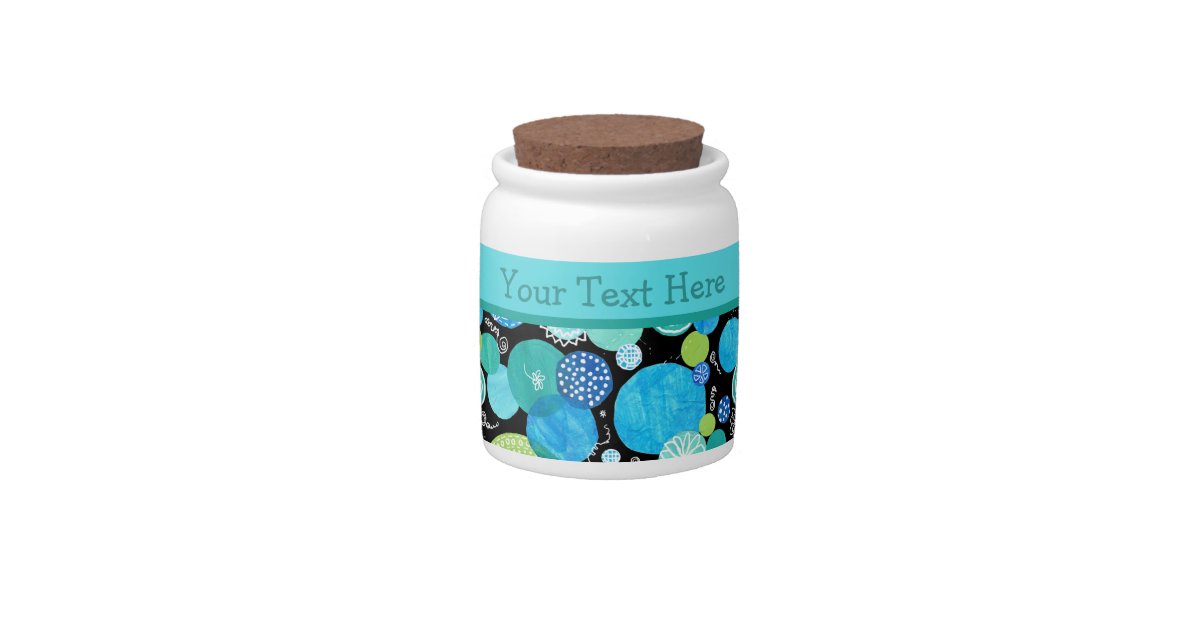 Custom Storage Jar Quirky Blue Moons Pattern Candy Jar Zazzle