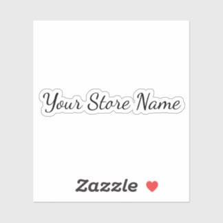 Custom Store Name In Calligraphy Sticker