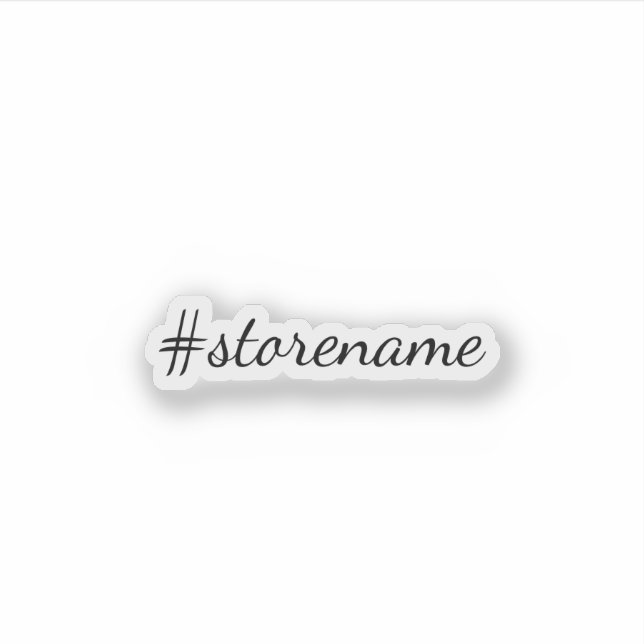 Custom # Store Name in Cursive Sticker (Front)