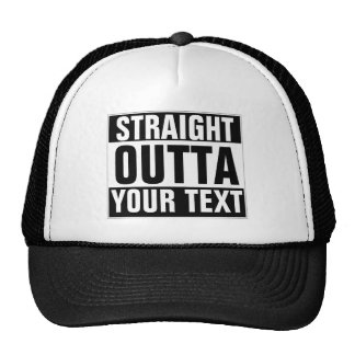 Custom STRAIGHT OUTTA Hat - add your text here
