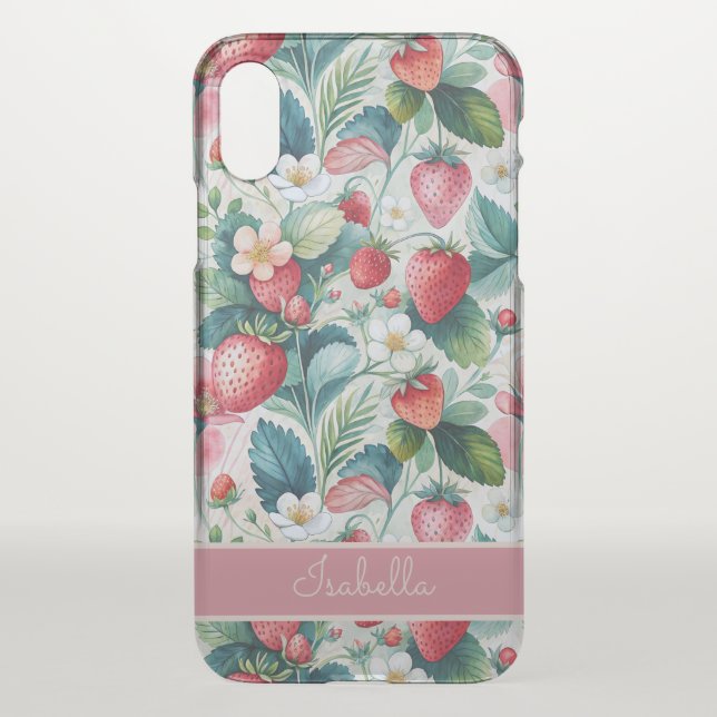 Custom Strawberries Wild Vibrant Uncommon iPhone Case (Back)