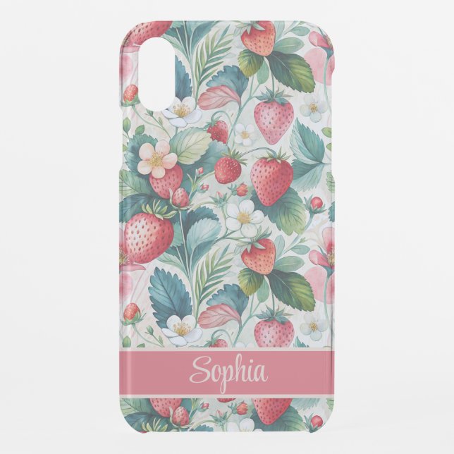 Custom Strawberries Wild Vibrant Uncommon iPhone Case (Back)