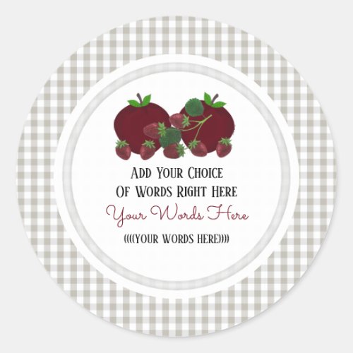 Custom Strawberry Apple  Classic Round Sticker