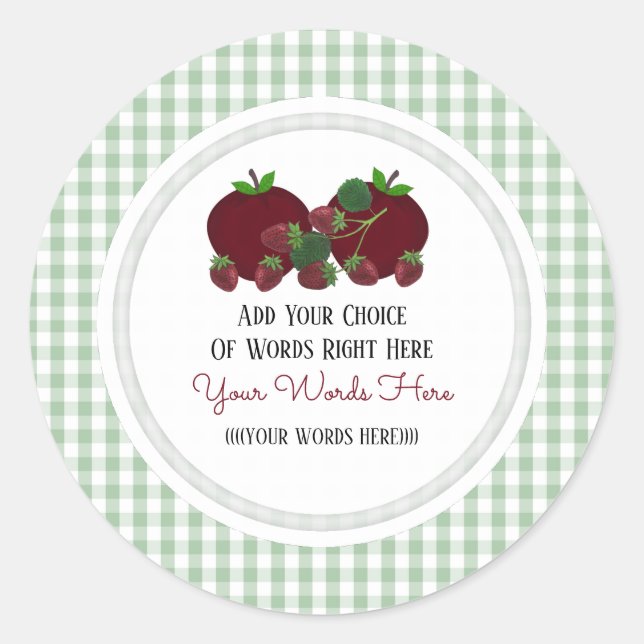 Custom Strawberry Apple  Classic Round Sticker (Front)