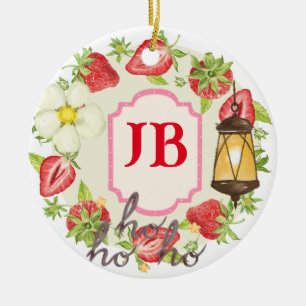 Custom Strawberry  Ceramic Ornament