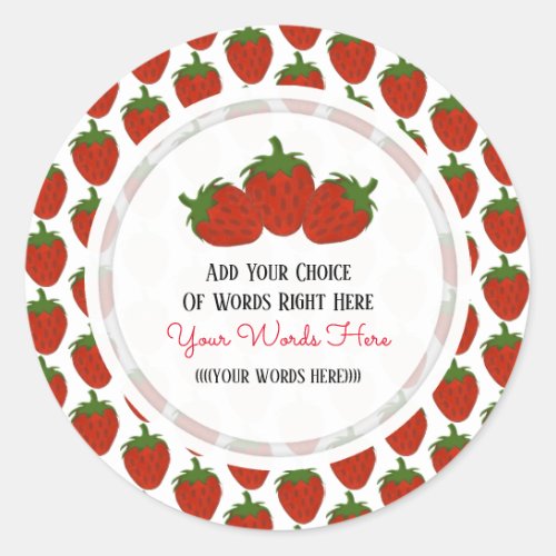 Custom Strawberry Classic Round Sticker