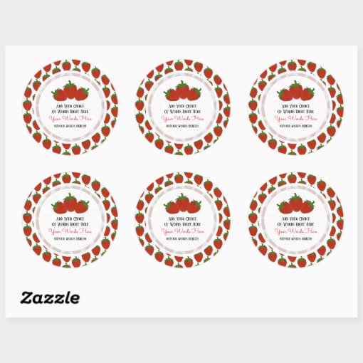 Custom Strawberry Classic Round Sticker Zazzle