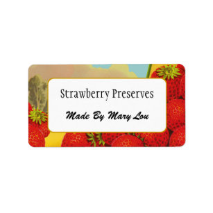 Custom Strawberry Crate Art Canning Labels
