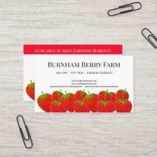 Custom Strawberry Farm Business Card