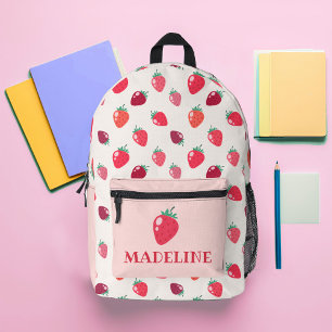 Custom Strawberry Girls Printed Backpack