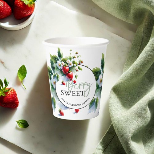 Custom Strawberry Paper Cups for Baby Shower