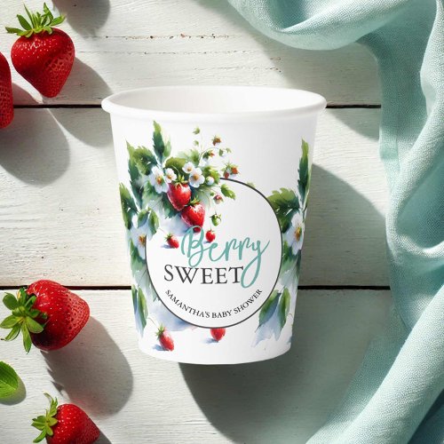 Custom Strawberry Paper Cups for Baby Shower