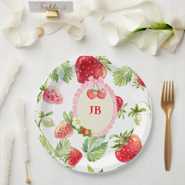 Custom Strawberry  Paper Plates (Wedding)