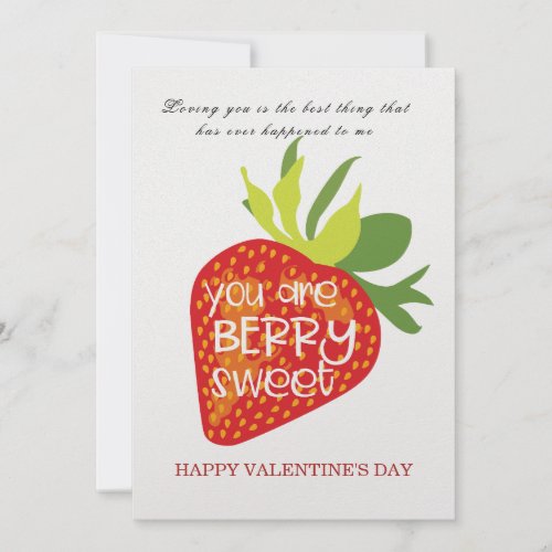 Custom Strawberry Personalized Valentines Day Card
