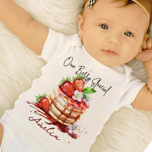 Custom Strawberry pun_ One Berry Special Baby Bodysuit