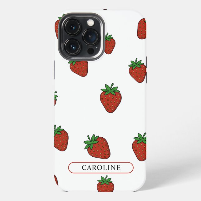 Custom Strawberry White Iphone Case (Back)