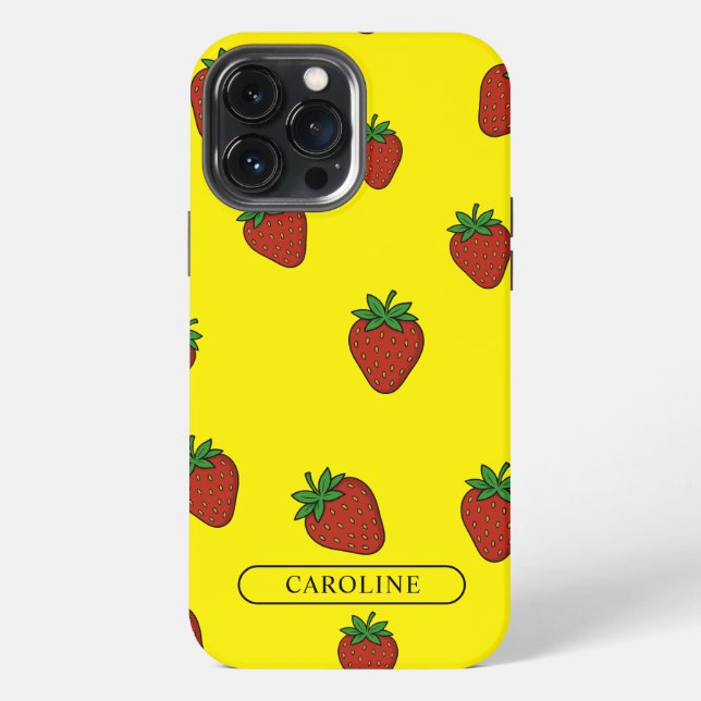 Custom  Strawberry Yellow Iphone Case (Back)