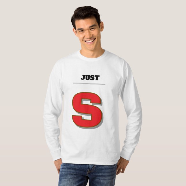 Custom Streetwear Typography  “JUST [YourLetter]”  T-Shirt (Front Full)