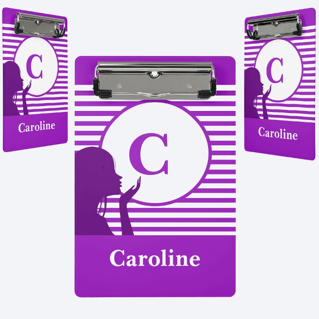 Custom Stripe Pattern | Modern Monogram Colorful Mini Clipboard (Creator Uploaded)