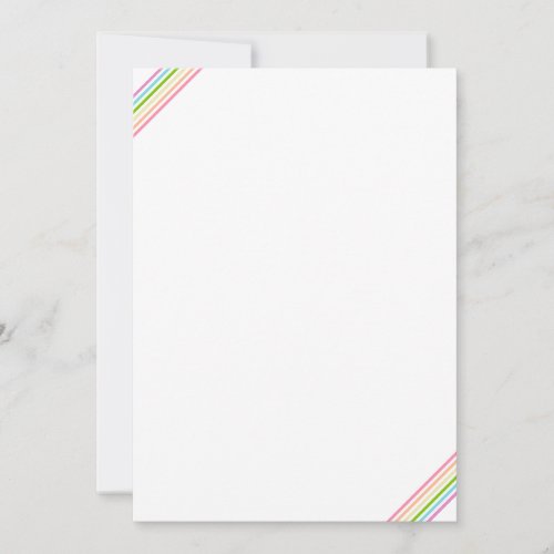 Custom Stripe Rainbow Colors Elegant Modern Blank Note Card
