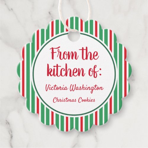 Custom Striped Christmas Kitchen Holiday Gift Tags